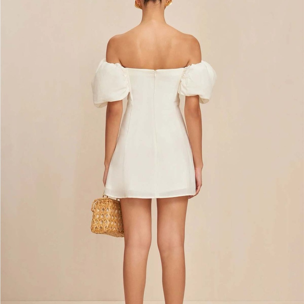 Cult Gaia Off-Shoulder Cream Mini Dress - Picture 3 of 5